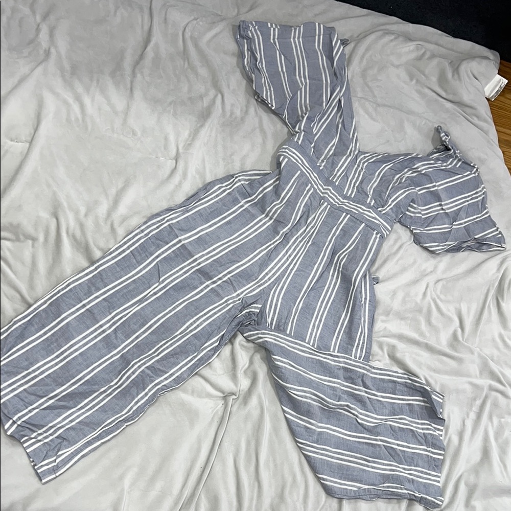 Striped Gray Jumpsuit
